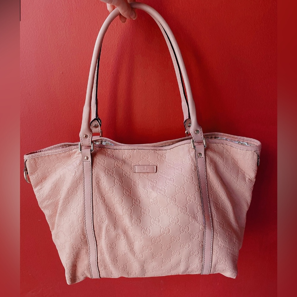 💯 Authentic Gucci Pink Guccissima Tote Bag